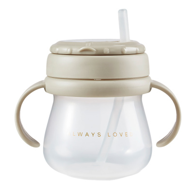 Поильник для кормления с трубочкой и ручками 250 мл Happy Baby 14012 olive 1